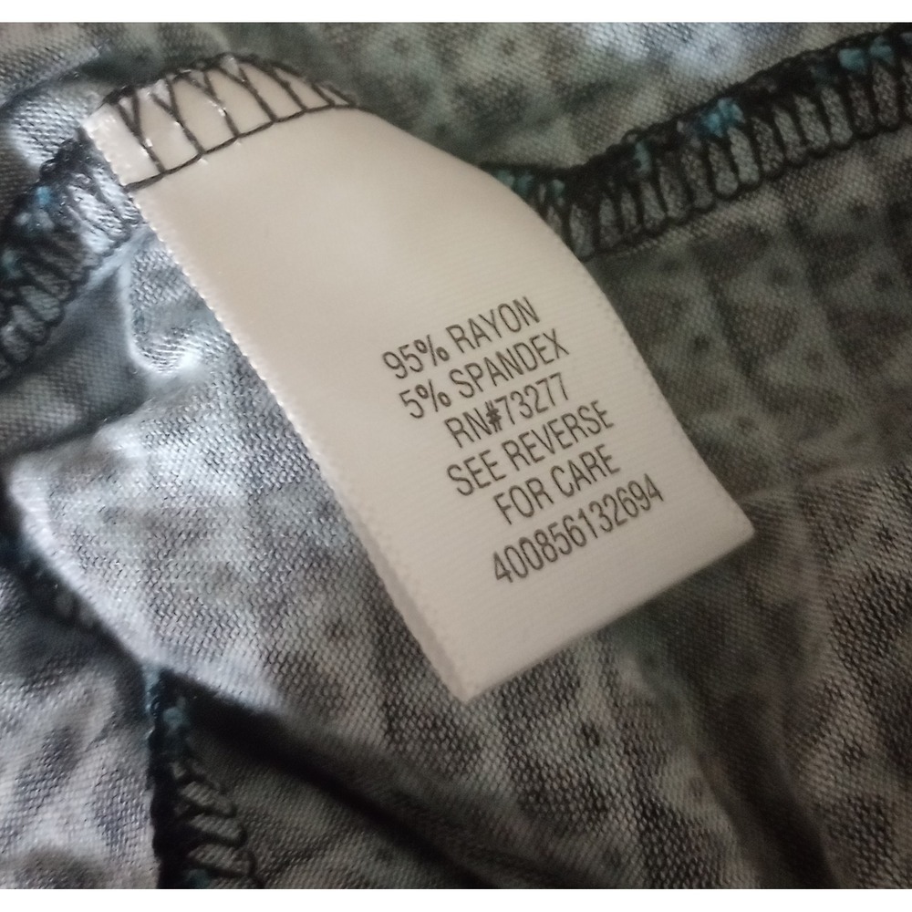Croft & Barrow Womens Sleeveless Teal Geometric Floral Print Blouse Top Large - Picture 5 of 5